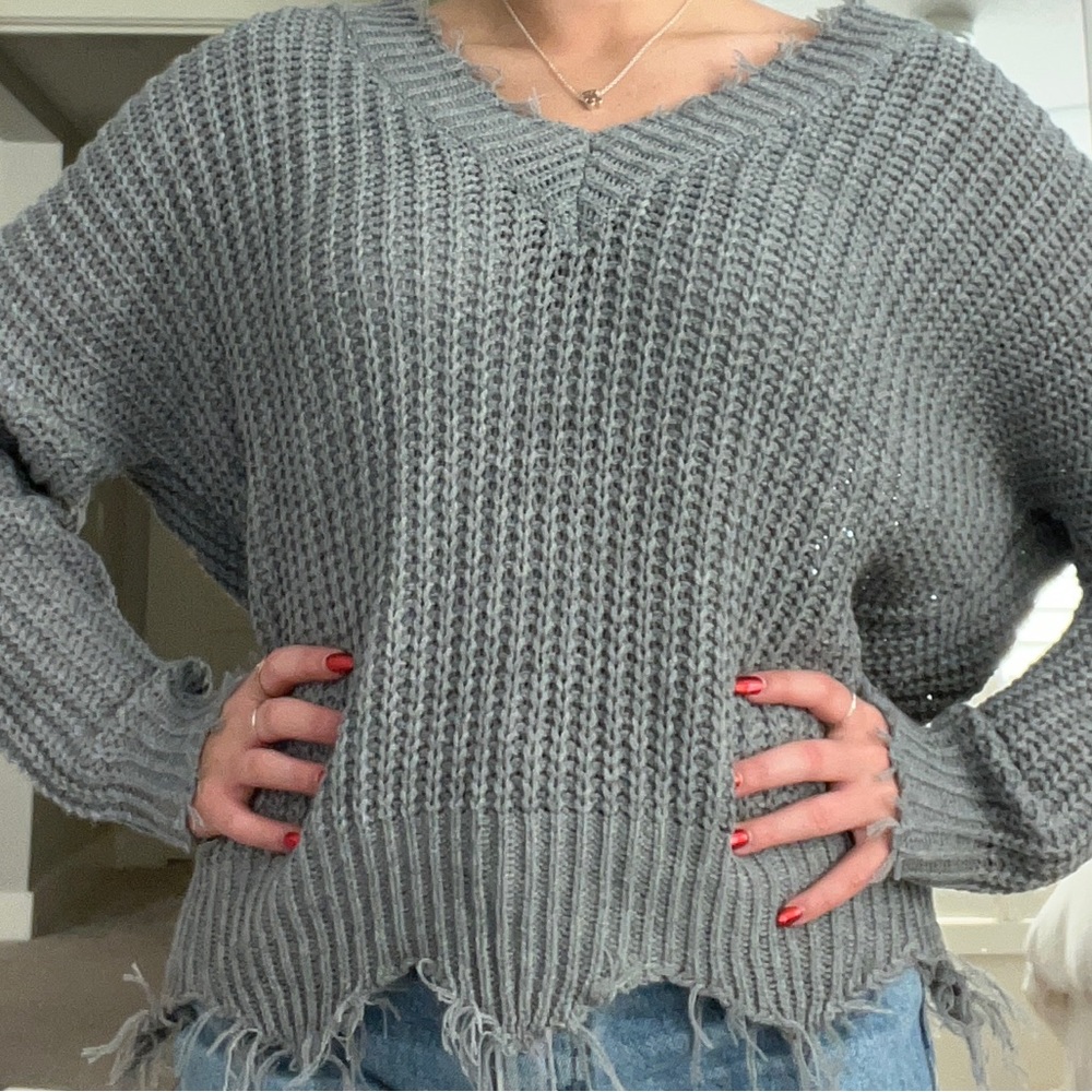 gray sweater